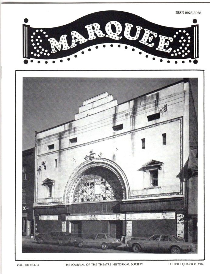 MARQUEE magazine cover Winter 1986