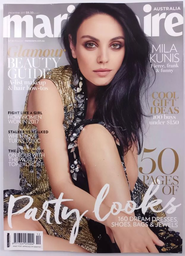 MARIE CLAIRE AUSTRALIA magazine side cover  December 2017