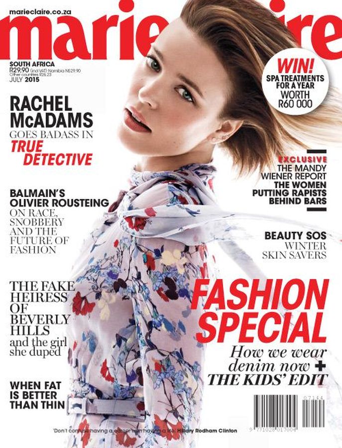 MARIE CLAIRE SOUTH AFRICA magazine cover  July 2015