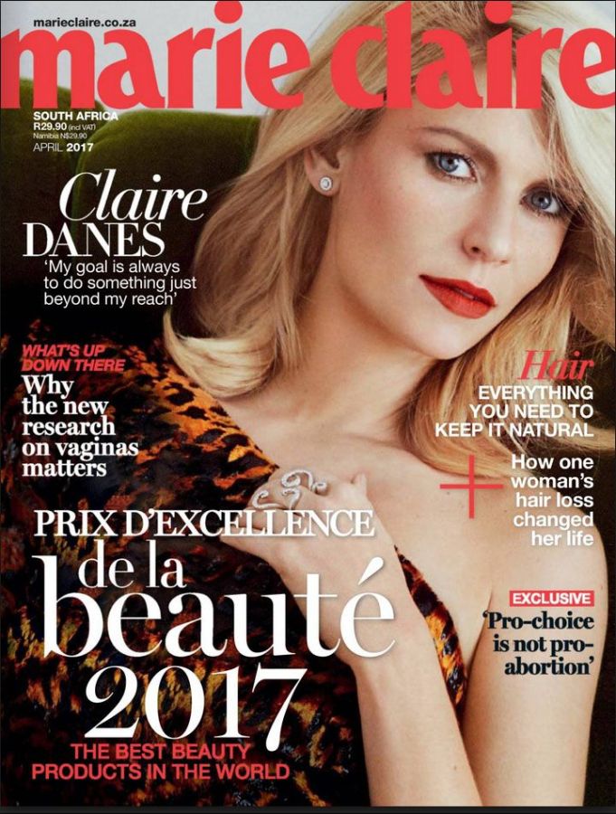 MARIE CLAIRE SOUTH AFRICA magazine side cover  April 2017