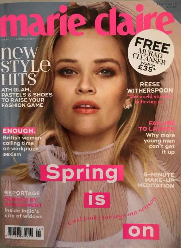 MARIE CLAIRE UK magazine cover  April 2018