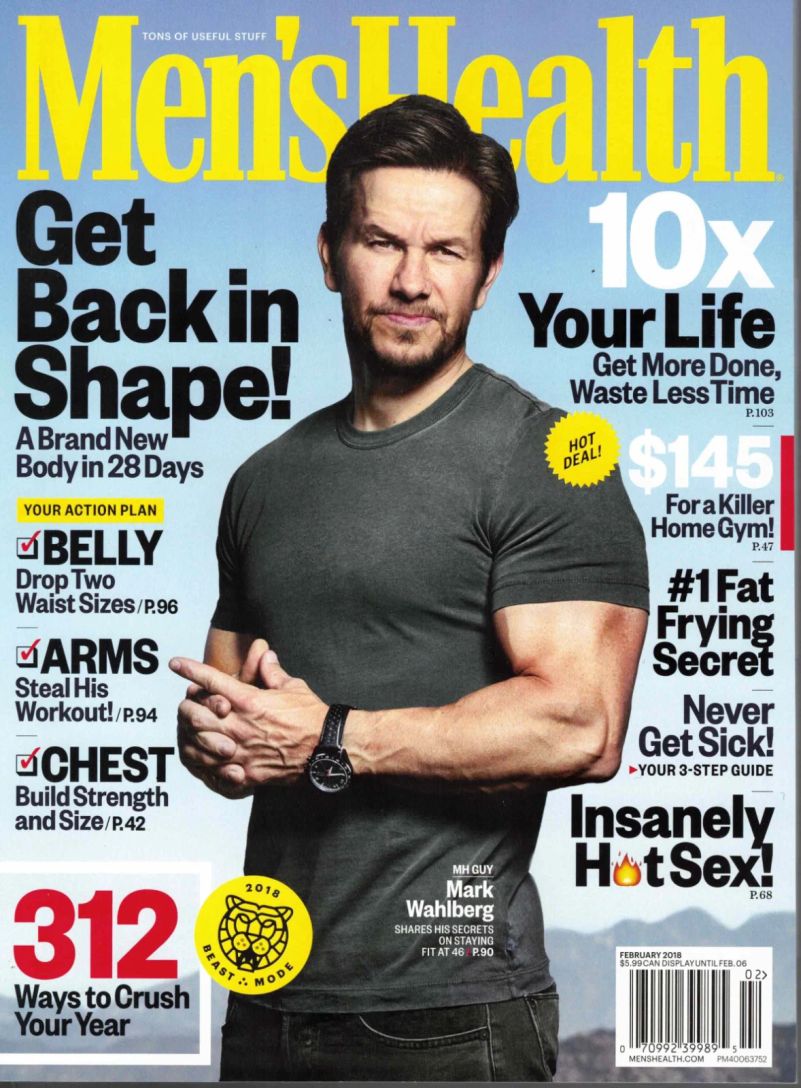 MENS HEALTH USA magazine cover  February 2018