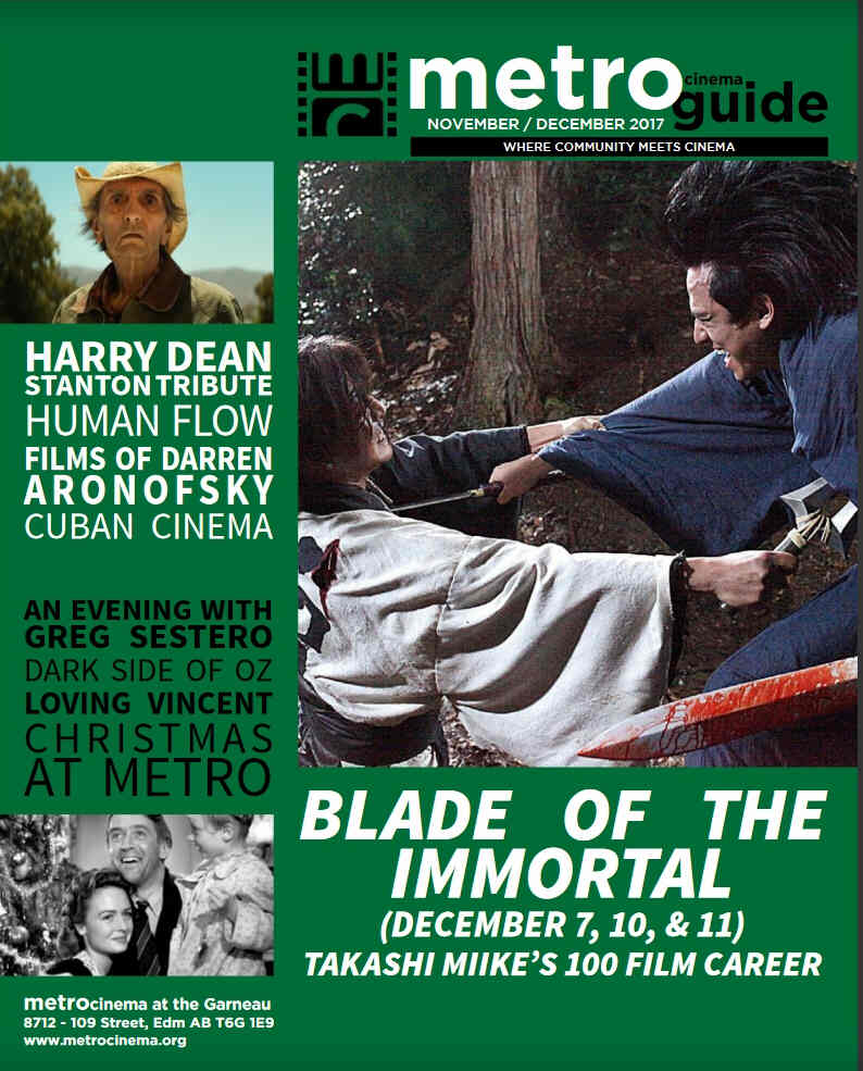 METRO CINEMA GUIDE magazine side cover  November/December 2017