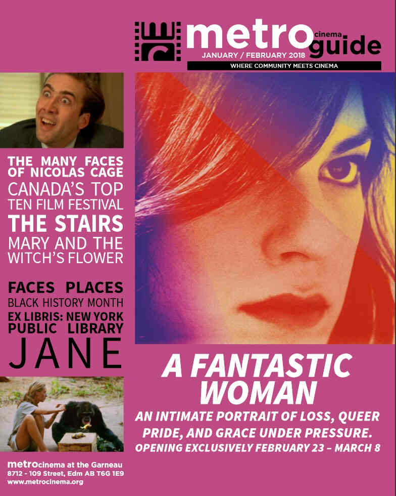 METRO CINEMA GUIDE magazine cover  January/February 2018