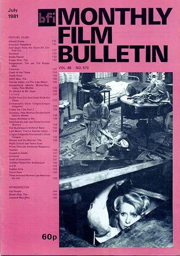 MONTHLY FILM BULLETIN magazine cover Issue 570 July 1981