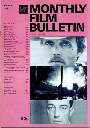 MONTHLY FILM BULLETIN magazine cover Issue 573 October 1981