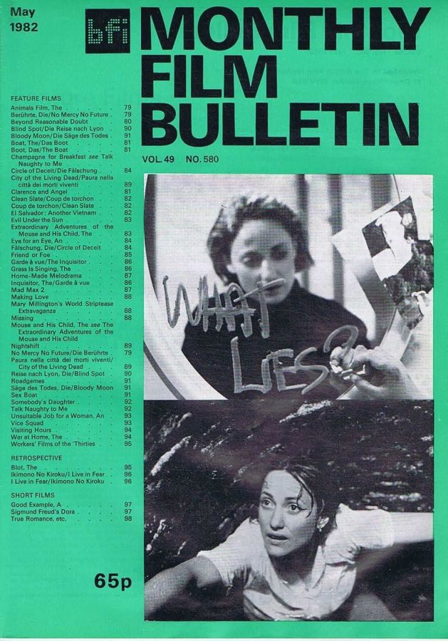MONTHLY FILM BULLETIN magazine cover Issue 580 May 1982