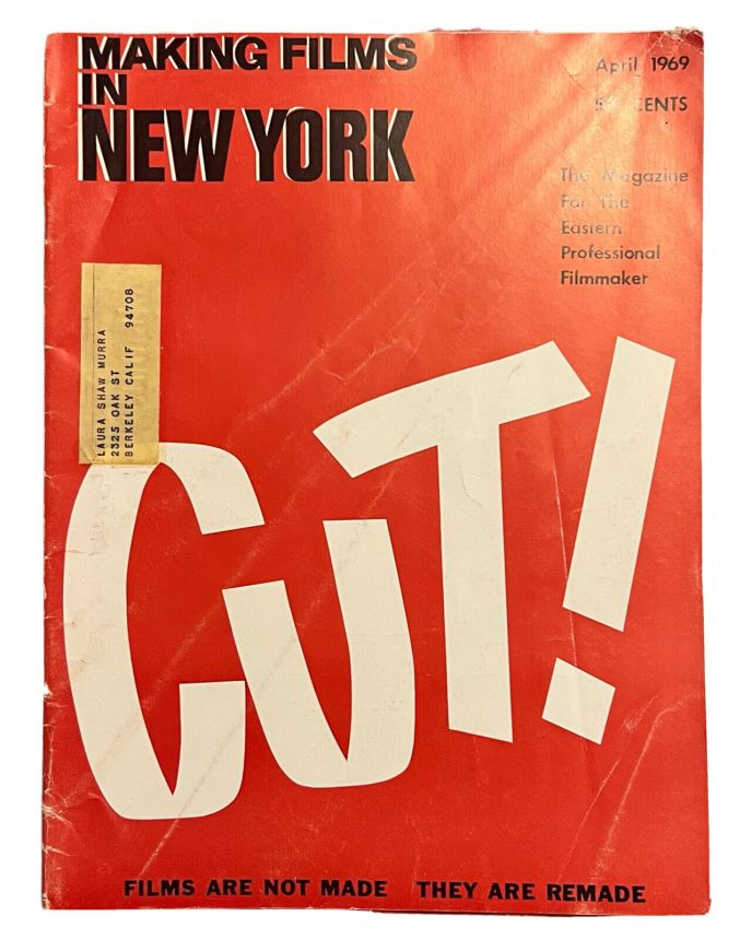 MAKING FILMS IN NEW YORK magazine side cover  April 1969