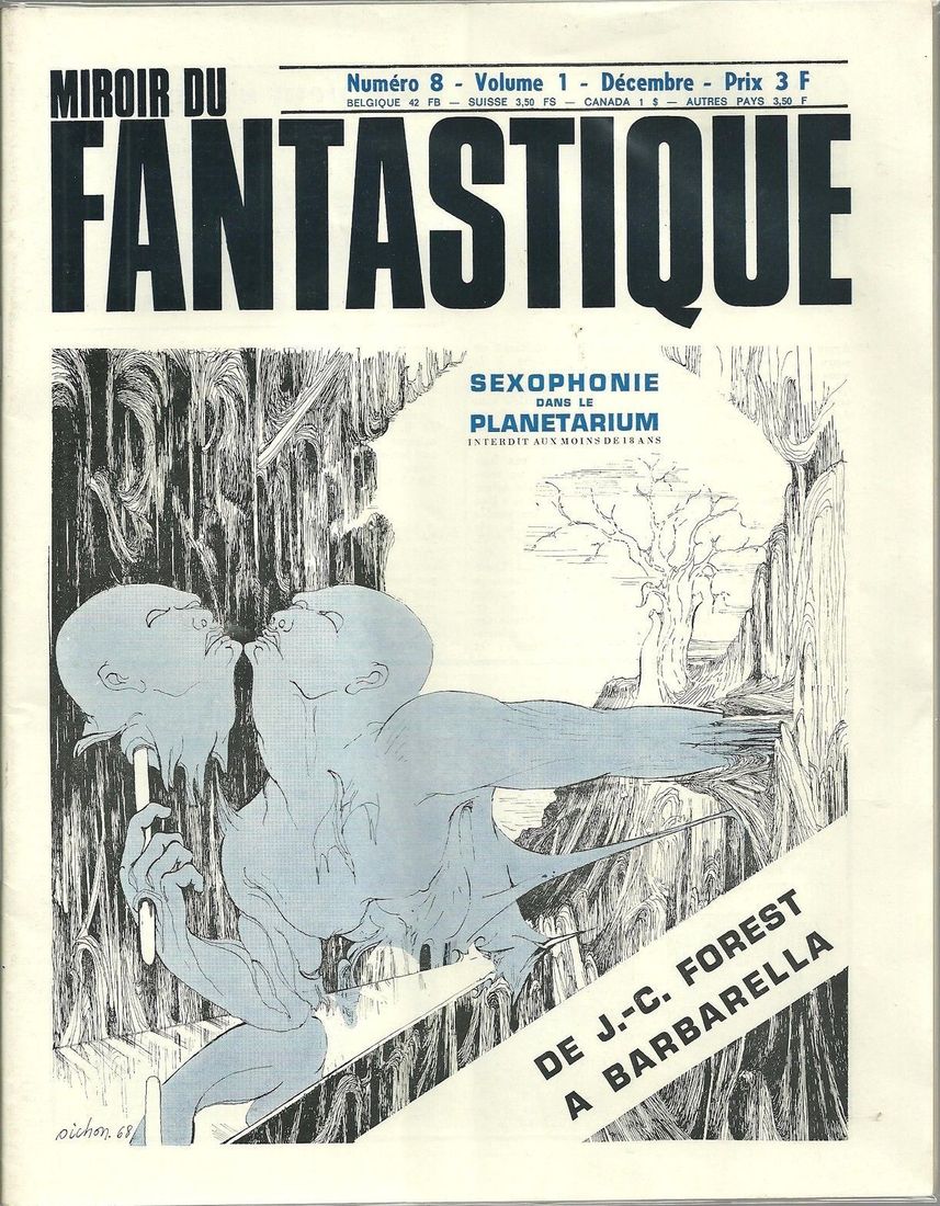 MIROIR DU FANTASTIQUE magazine side cover Issue 8 December 1968
