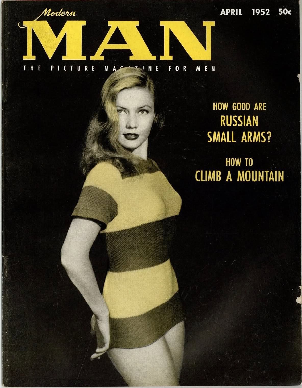 MODERN MAN magazine side cover  April 1952