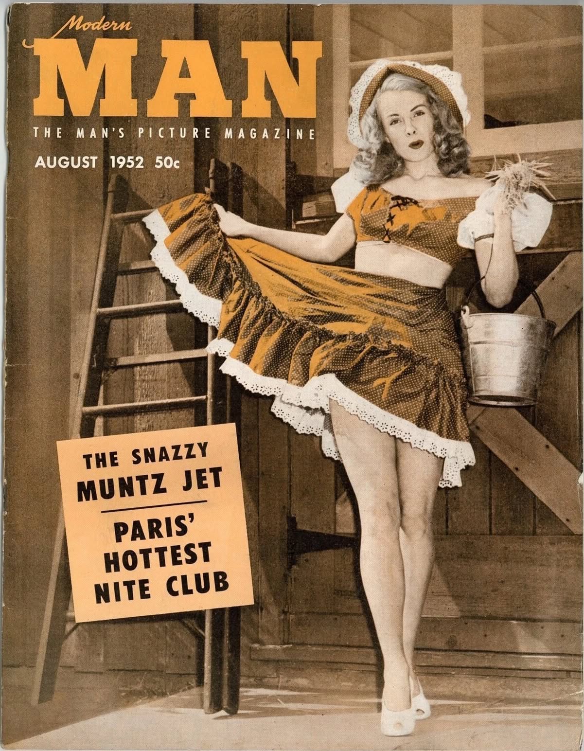MODERN MAN magazine side cover  August 1952