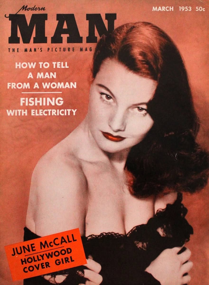 MODERN MAN magazine side cover  March 1953