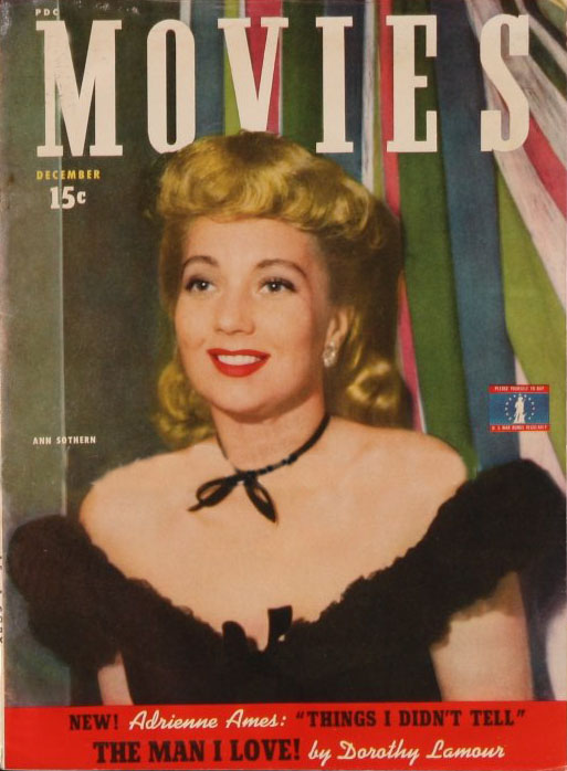 MODERN MOVIES (Ideal) magazine side cover December 1942