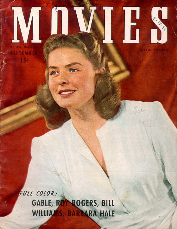 MODERN MOVIES (Ideal) magazine side cover September 1946