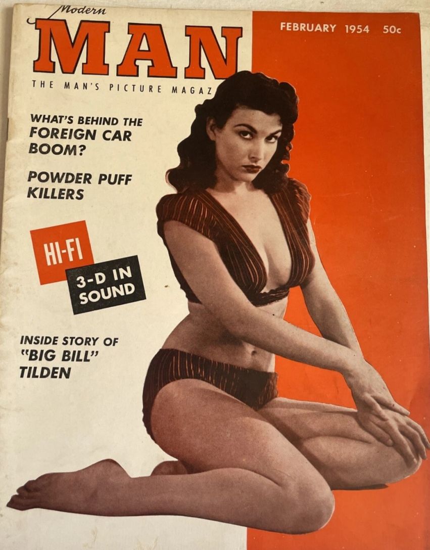 MODERN MAN magazine side cover  February 1954
