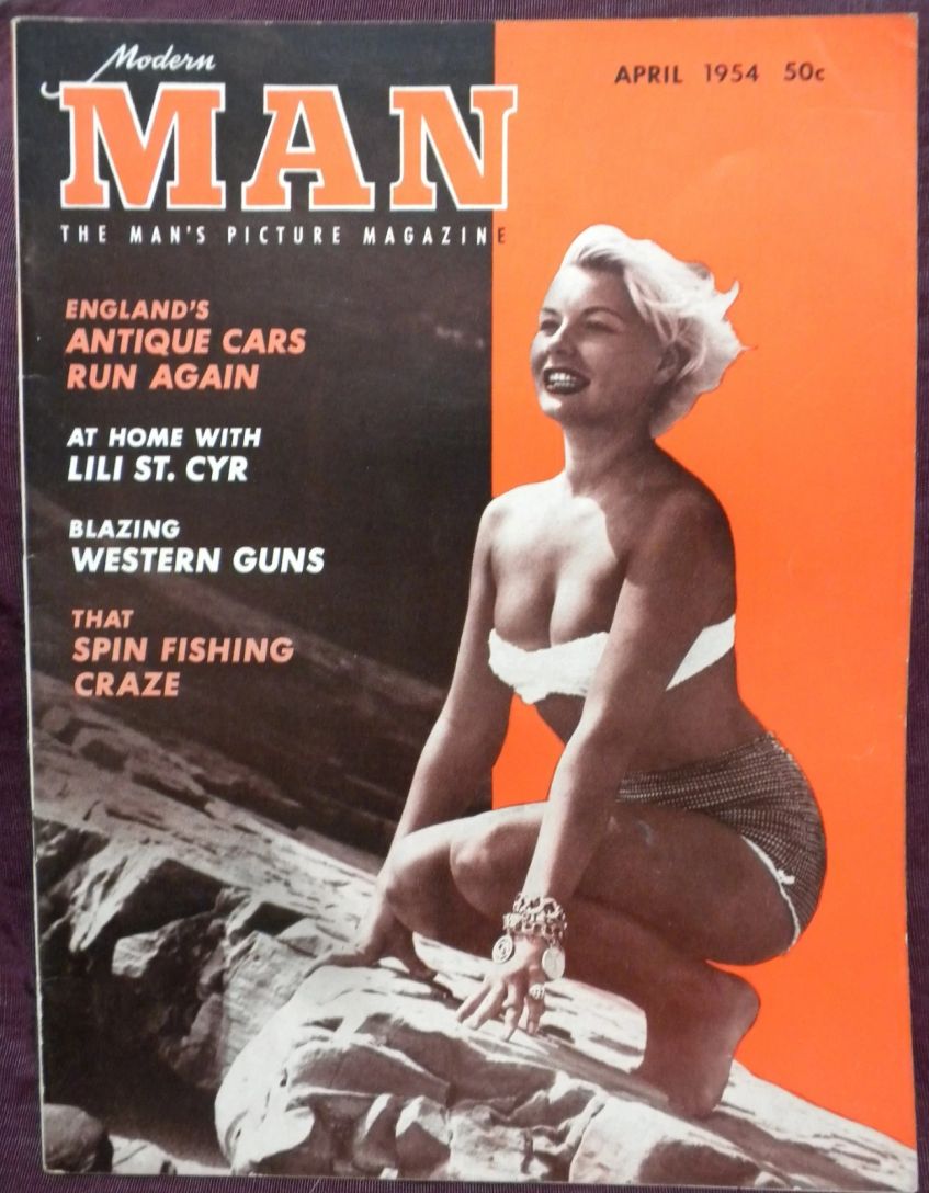 MODERN MAN magazine side cover  April 1954