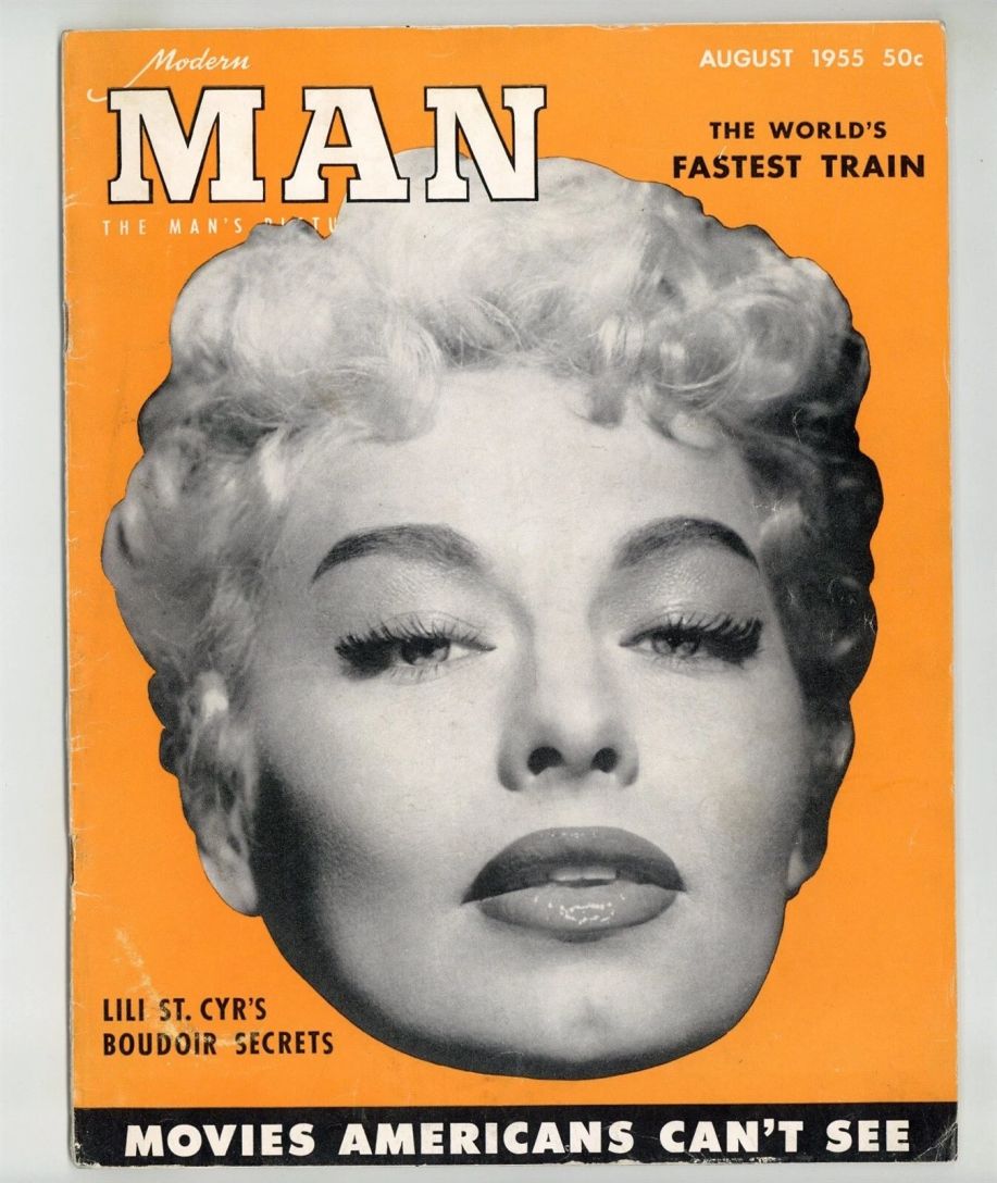 MODERN MAN magazine side cover  August 1955