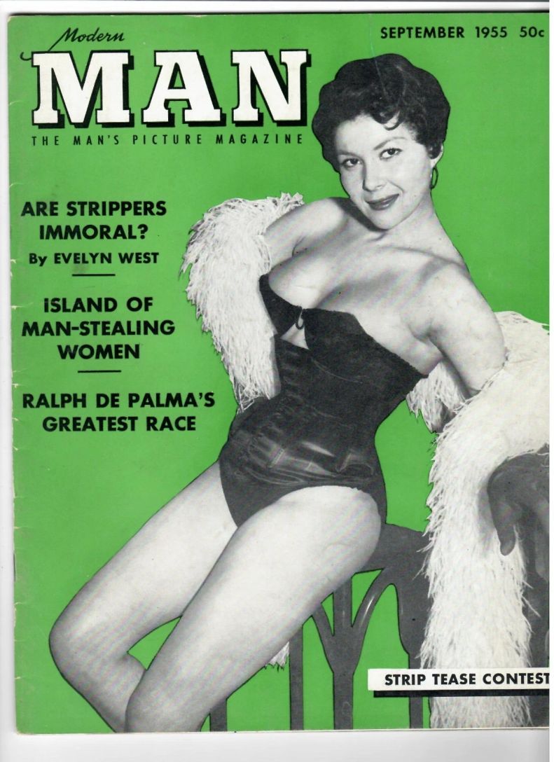 MODERN MAN magazine side cover  September 1955