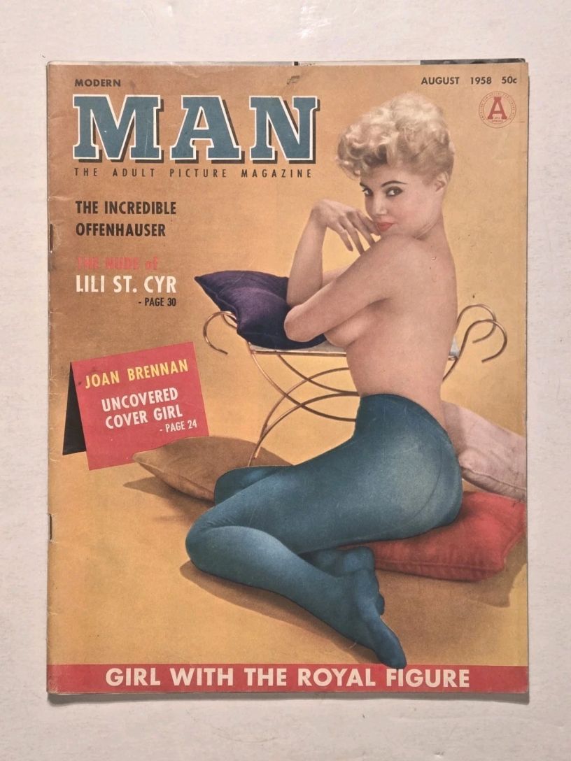 MODERN MAN magazine side cover  August 1958
