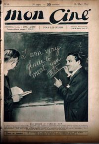 MON CINE magazine cover Issue 4 16 March 1922