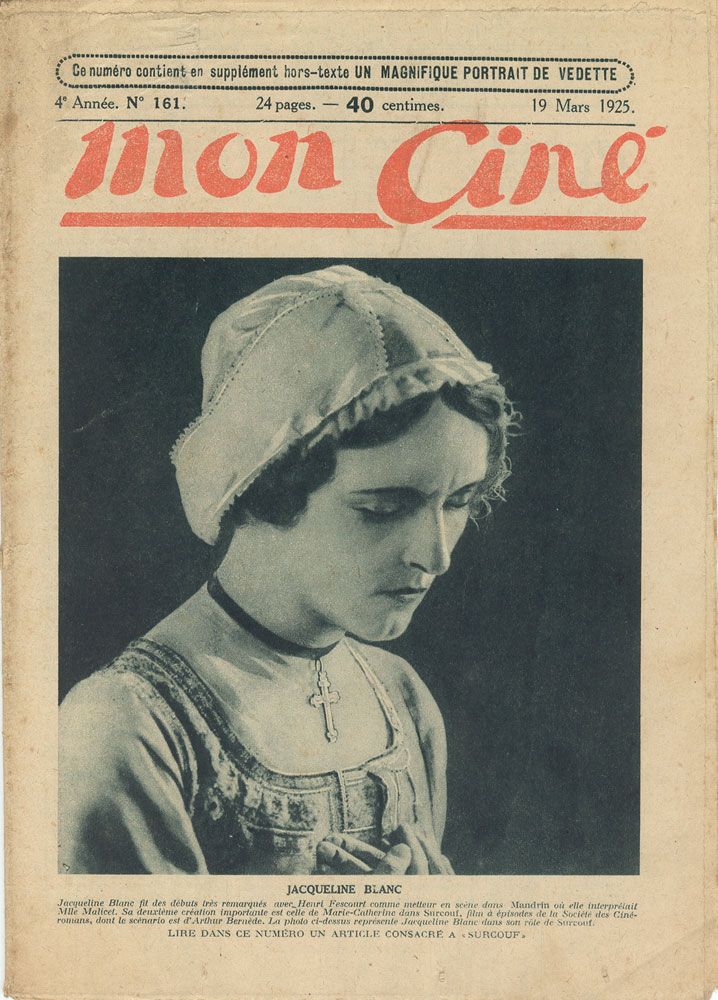 MON CINE magazine cover Issue 161 19 March 1925