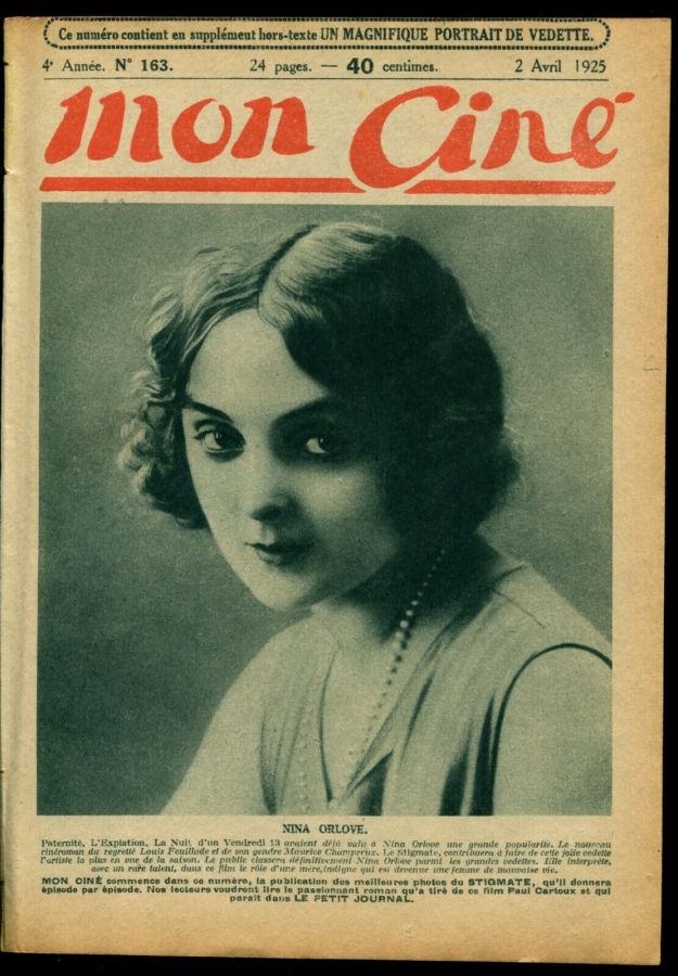 MON CINE magazine cover Issue 163 2 April 1925