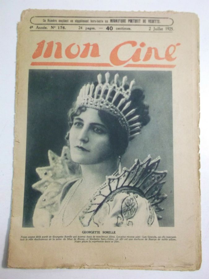 MON CINE magazine cover Issue 176 2 July 1925