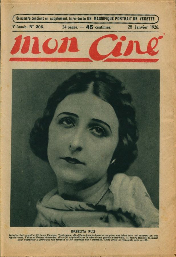 MON CINE magazine cover Issue 206 28 January 1926