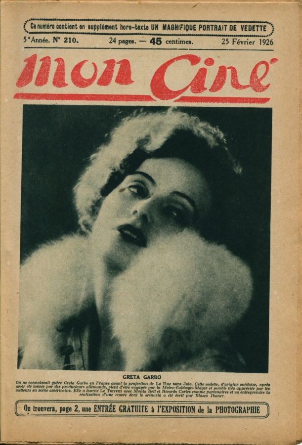 MON CINE magazine cover Issue 210 25 February 1926