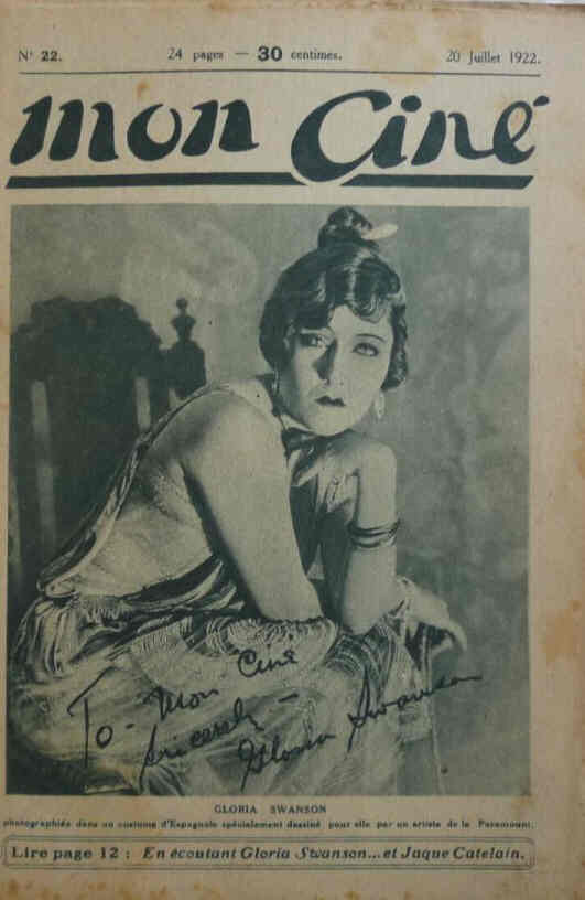 MON CINE magazine cover Issue 22 20 July 1922