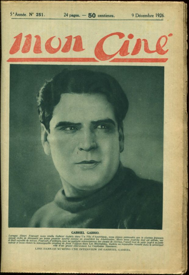 MON CINE magazine cover Issue 251 9 December 1926