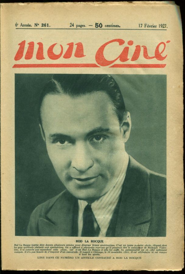MON CINE magazine cover Issue 261 17 February 1927