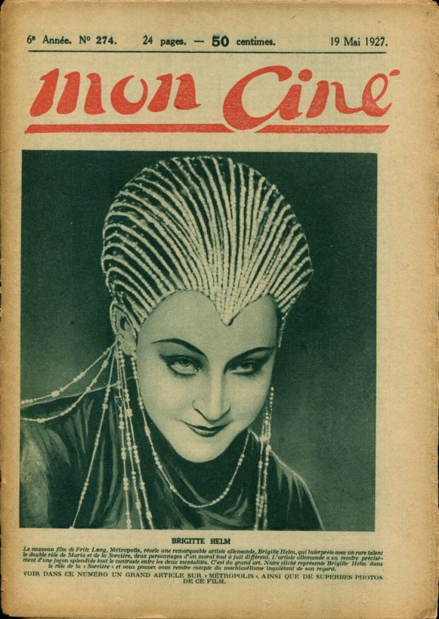 MON CINE magazine cover Issue 274 19 May 1927
