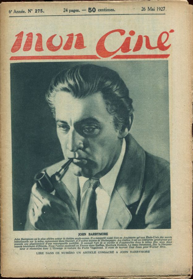 MON CINE magazine cover Issue 275 26 May 1927
