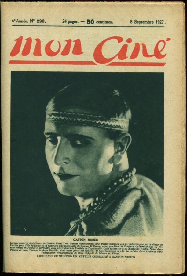 MON CINE magazine cover Issue 290 8 September 1927