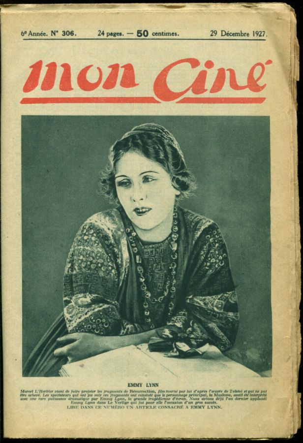 MON CINE magazine cover Issue 306 29 December 1927