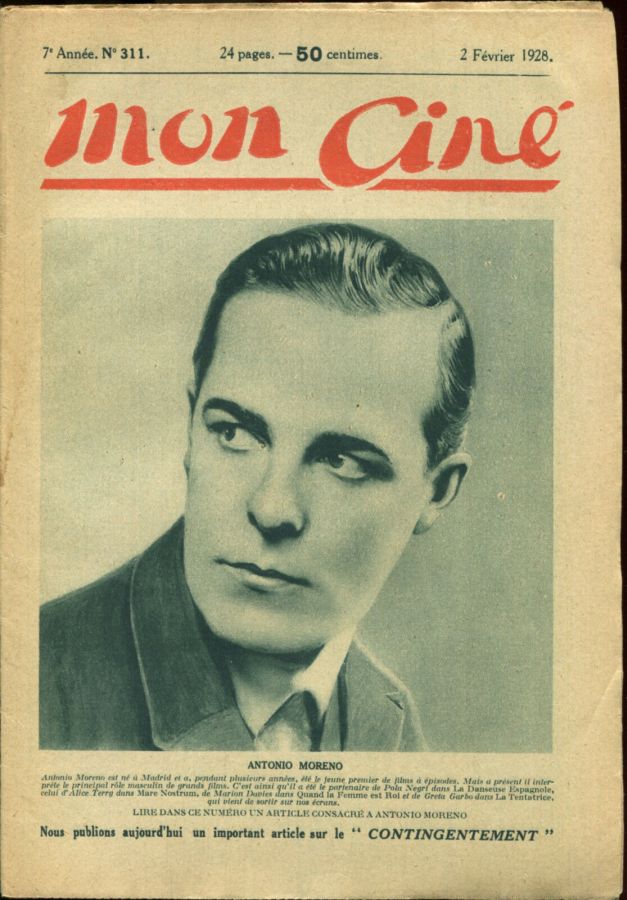 MON CINE magazine cover Issue 311 2 February 1928