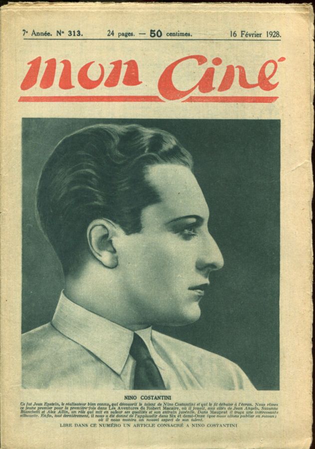 MON CINE magazine cover Issue 313 16 February 1928