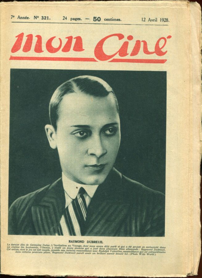 MON CINE magazine cover Issue 321 12 April 1928