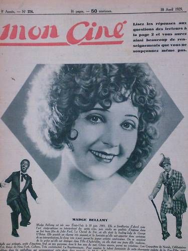 MON CINE magazine cover Issue 374 18 April 1929
