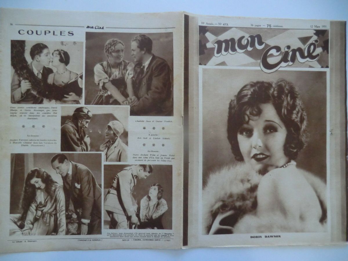 MON CINE magazine cover Issue 473 12 March 1931