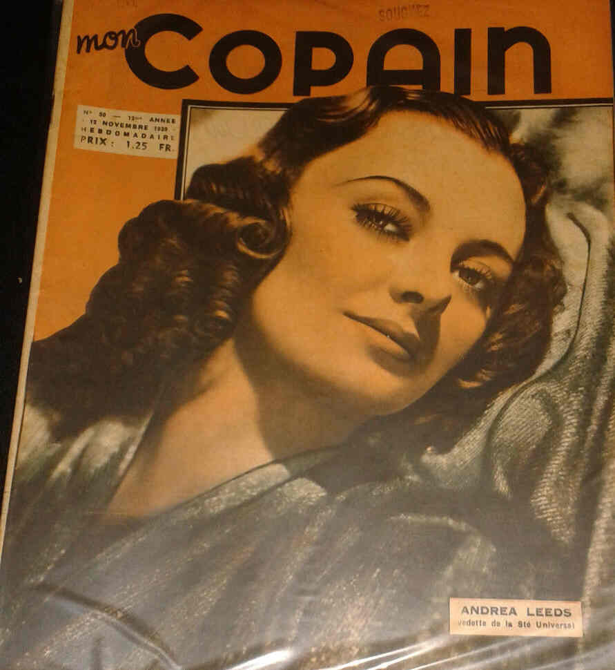 MON COPAIN magazine side cover 12 November 1939