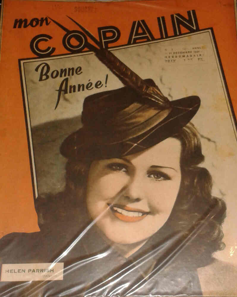 MON COPAIN magazine side cover 21 December 1939