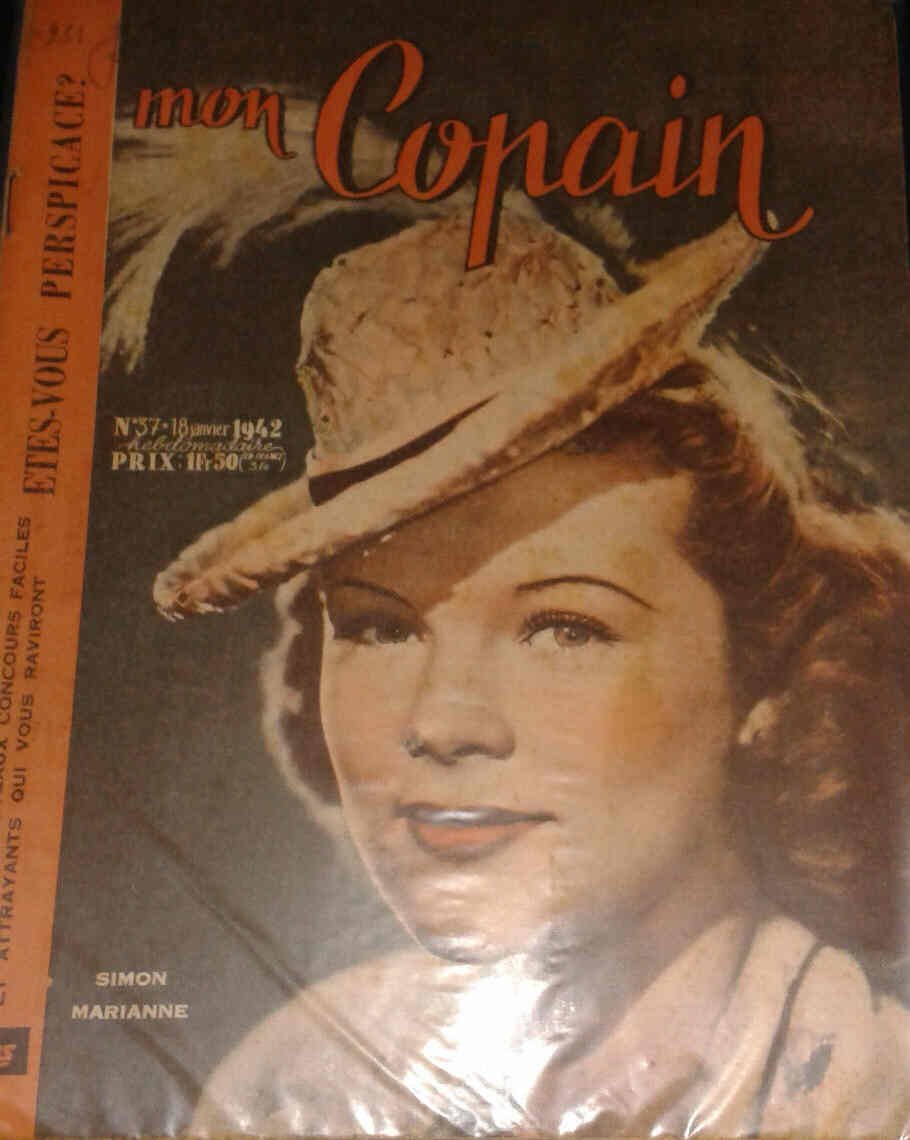 MON COPAIN magazine side cover 18 January 1942