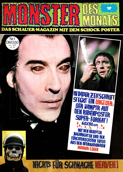 MONSTER DES MONATS  magazine side cover Issue 1 November 1973