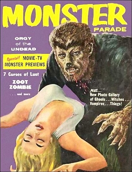 MONSTER PARADE magazine side cover Issue 2 November 1958