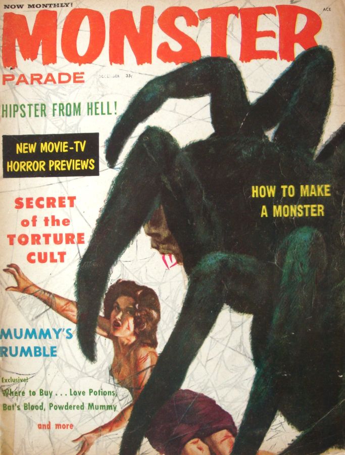 MONSTER PARADE magazine side cover Issue 3 December 1958