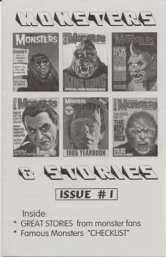 MONSTERS AND STORIES magazine cover Issue 1 April 2001