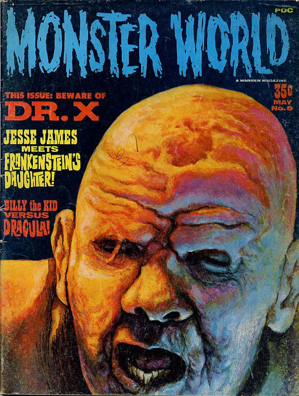 MONSTER WORLD magazine side cover Issue 8  1966