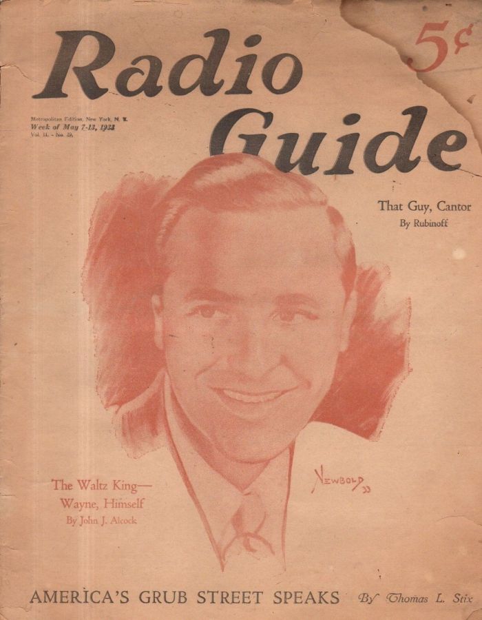 MOVIE-RADIO GUIDE magazine side cover 7 May 1933